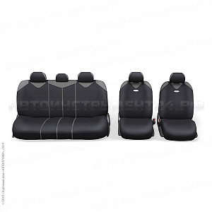 Майки R-1 SPORT PLUS Zippers, закрытое сиденье, полиэстер, 9 предметов, 6 молний, чёрный